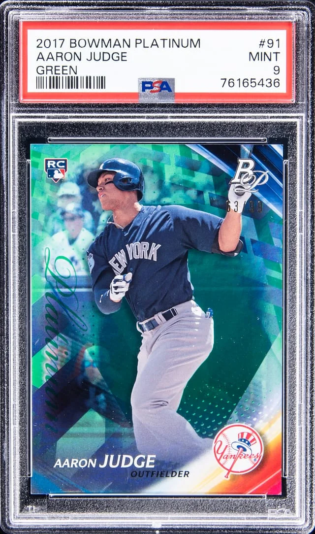 2017 Bowman Platinum Aaron Judge Green #91 card image