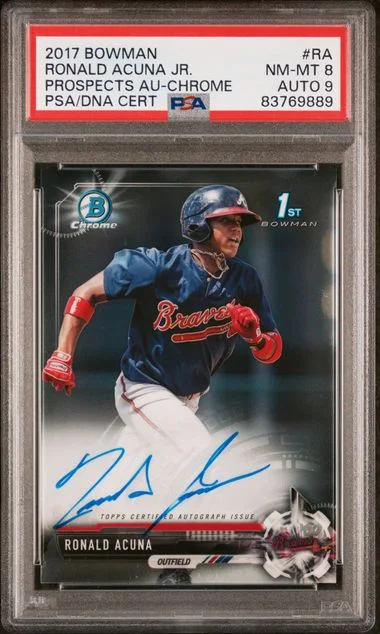 2017 Bowman Ronald Acuna Prospect Autographs Chrome #RA card image