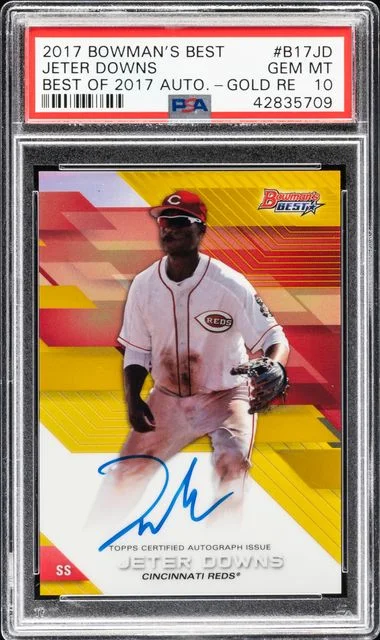 2017 Bowman's Best Jeter Downs Best Of 2017 Autograph Gold Refractor #B17JD card image