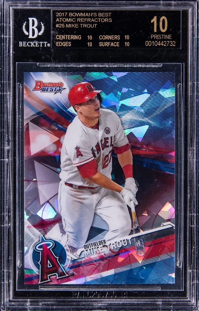 2017 Bowman's Best Mike Trout Refractor #25 card image