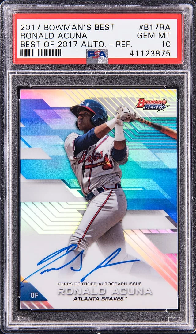 2017 Bowman's Best Ronald Acuna Jr. of 2017 Autograph Refractor #B17-RA card image