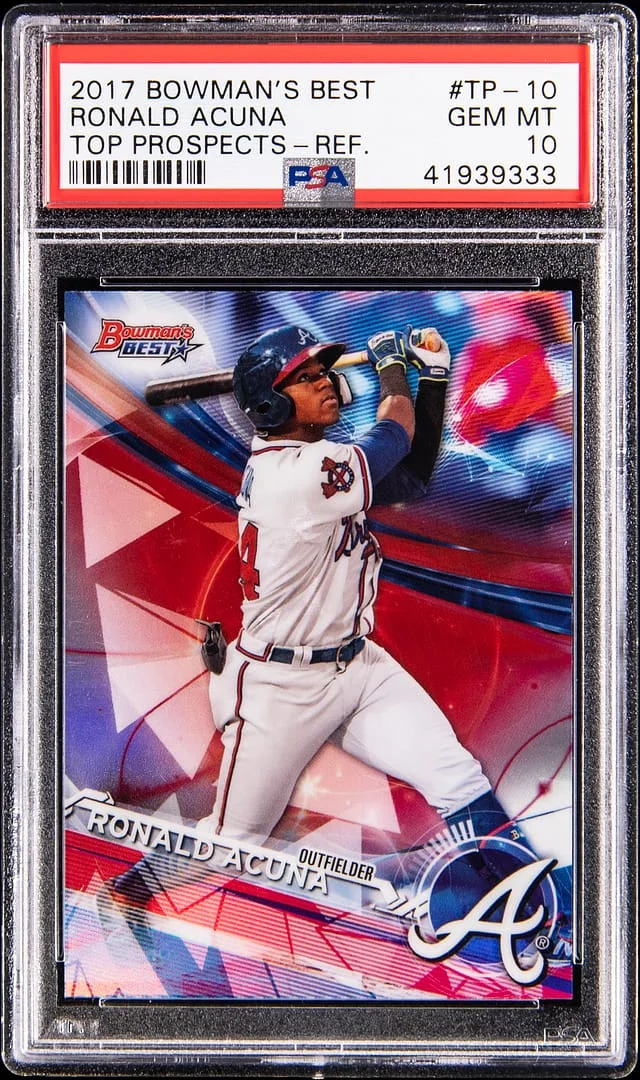 2017 Bowman's Best Ronald Acuna Top Prospects Refractor #TP-10 card image