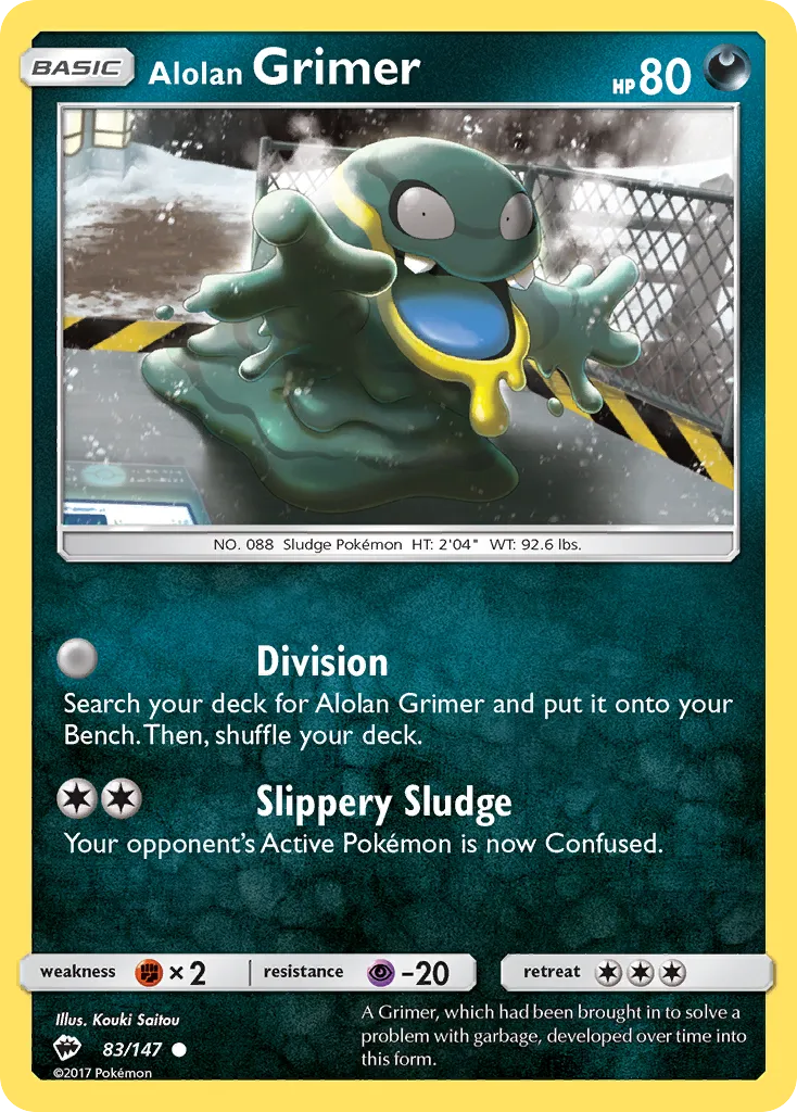 2017 Burning Shadows Alolan Grimer Common #083/147 Common card image
