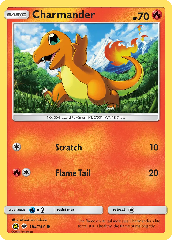 2017 Burning Shadows Charmander #018A/147 Common card image