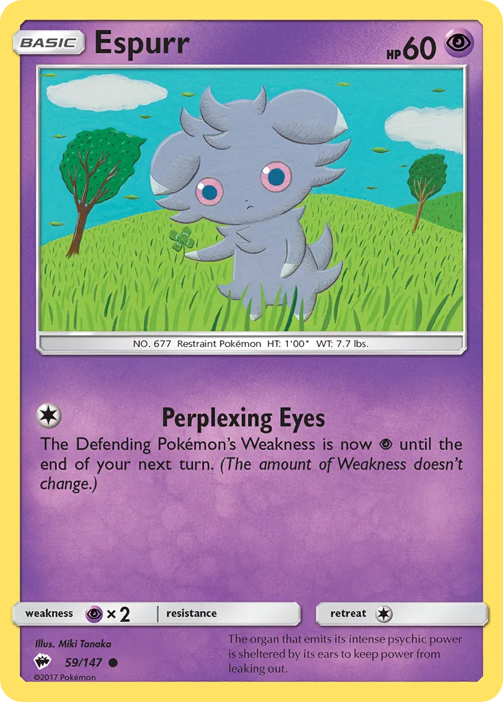 2017 Burning Shadows Espurr Common #059/147 Common card image