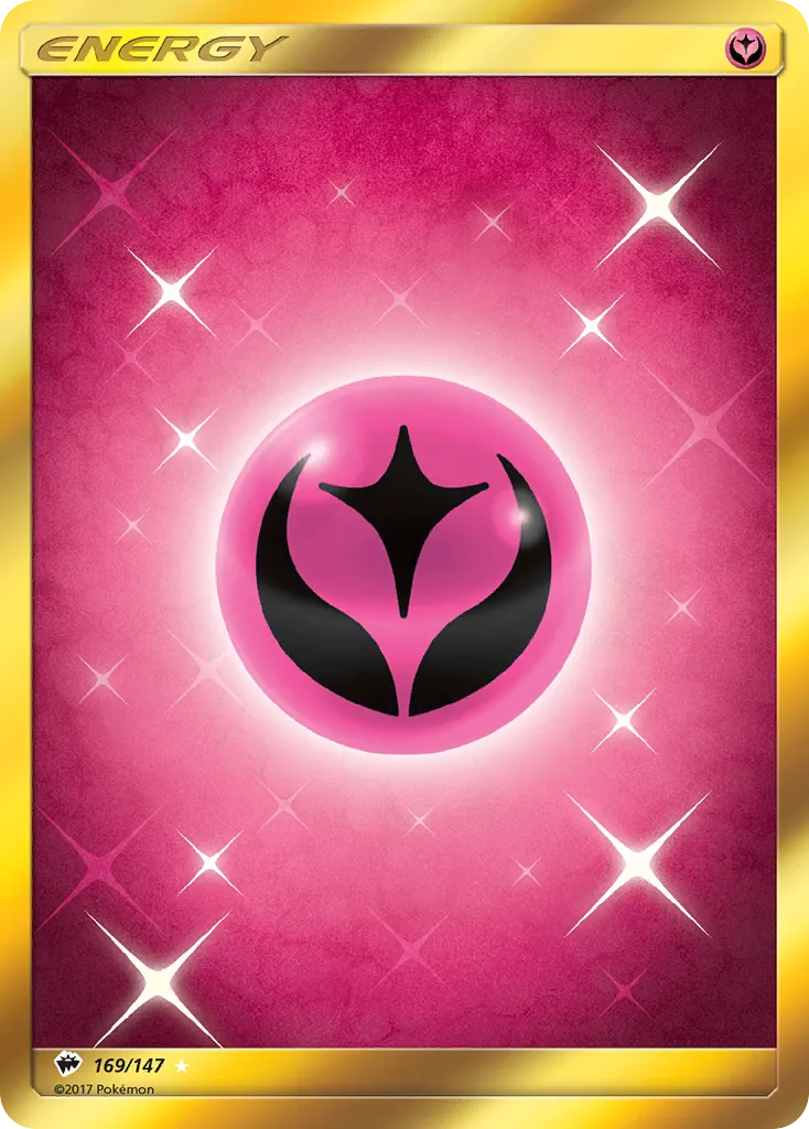 2017 Burning Shadows Fairy Energy #169/147 Rare Secret card image