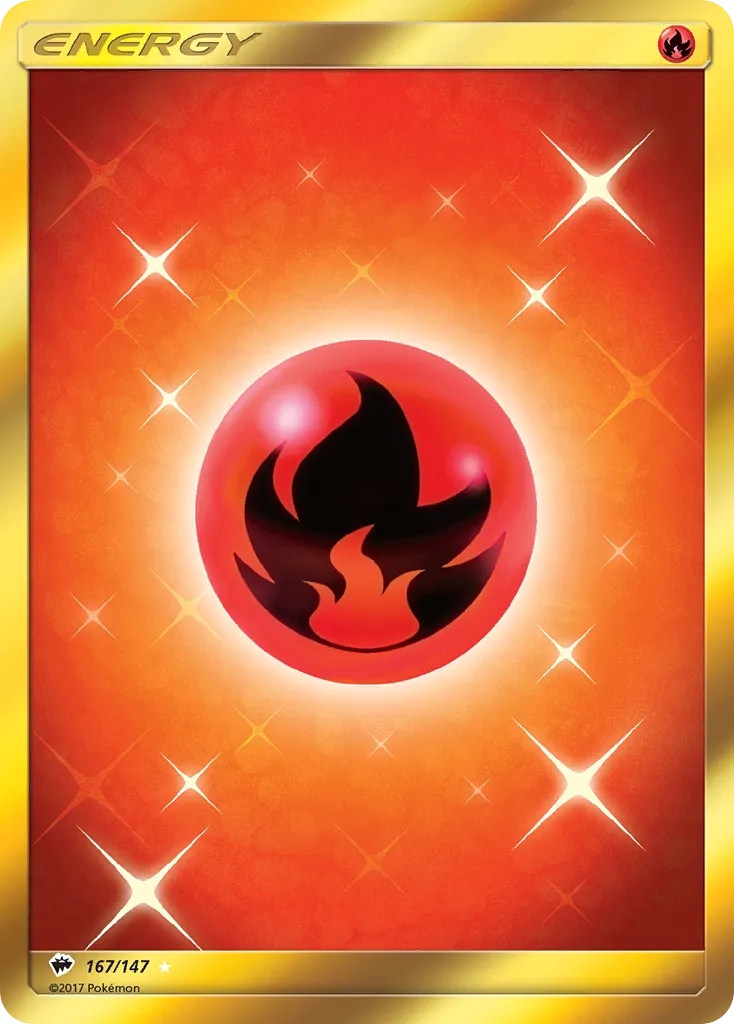 2017 Burning Shadows Fire Energy #167/147 Rare Secret card image