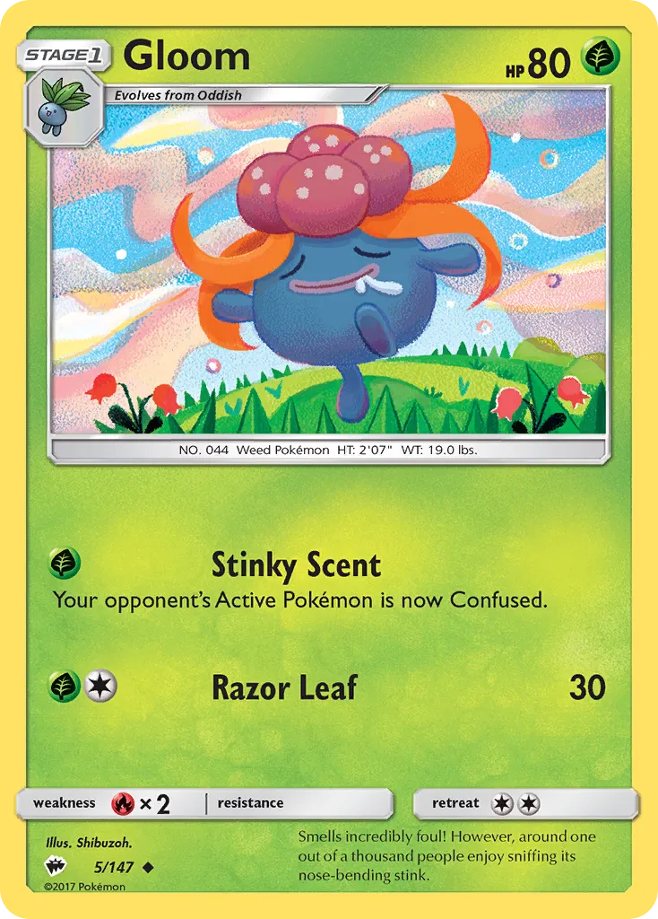 2017 Burning Shadows Gloom Uncommon #005/147 Uncommon card image