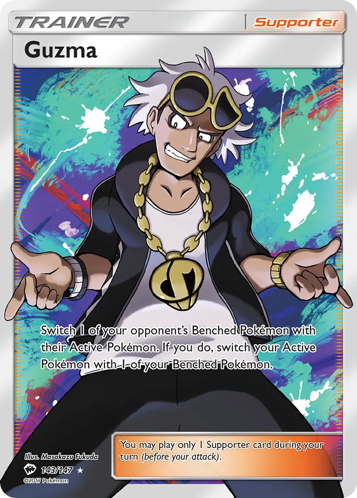 2017 Burning Shadows Guzma #143/147 Rare Ultra card image