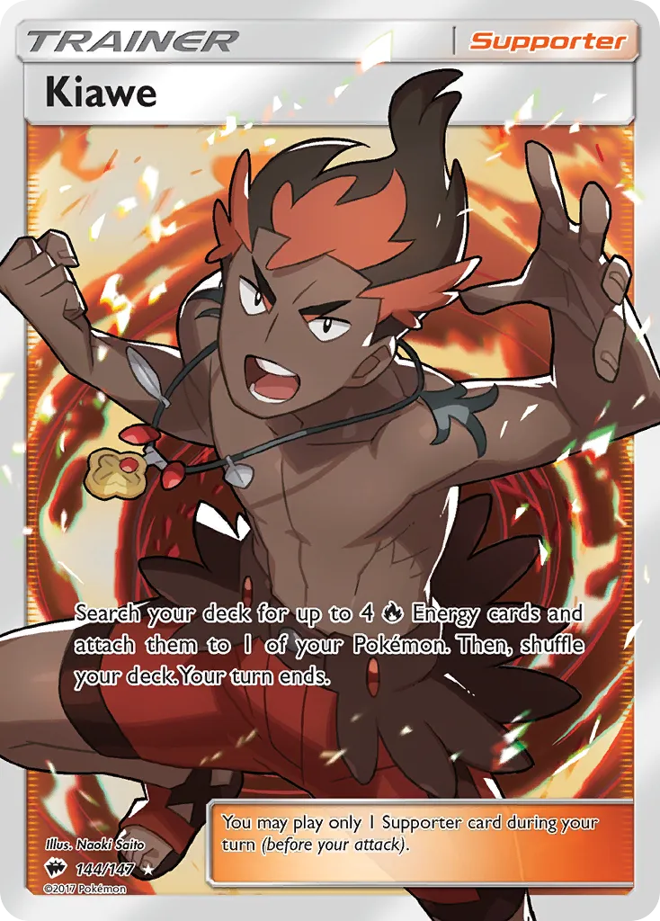2017 Burning Shadows Kiawe #144/147 Rare Ultra card image