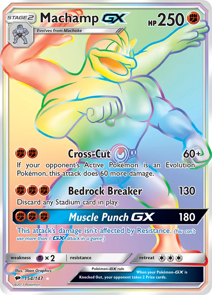 2017 Burning Shadows Machamp-GX #135/147 Rare Ultra card image
