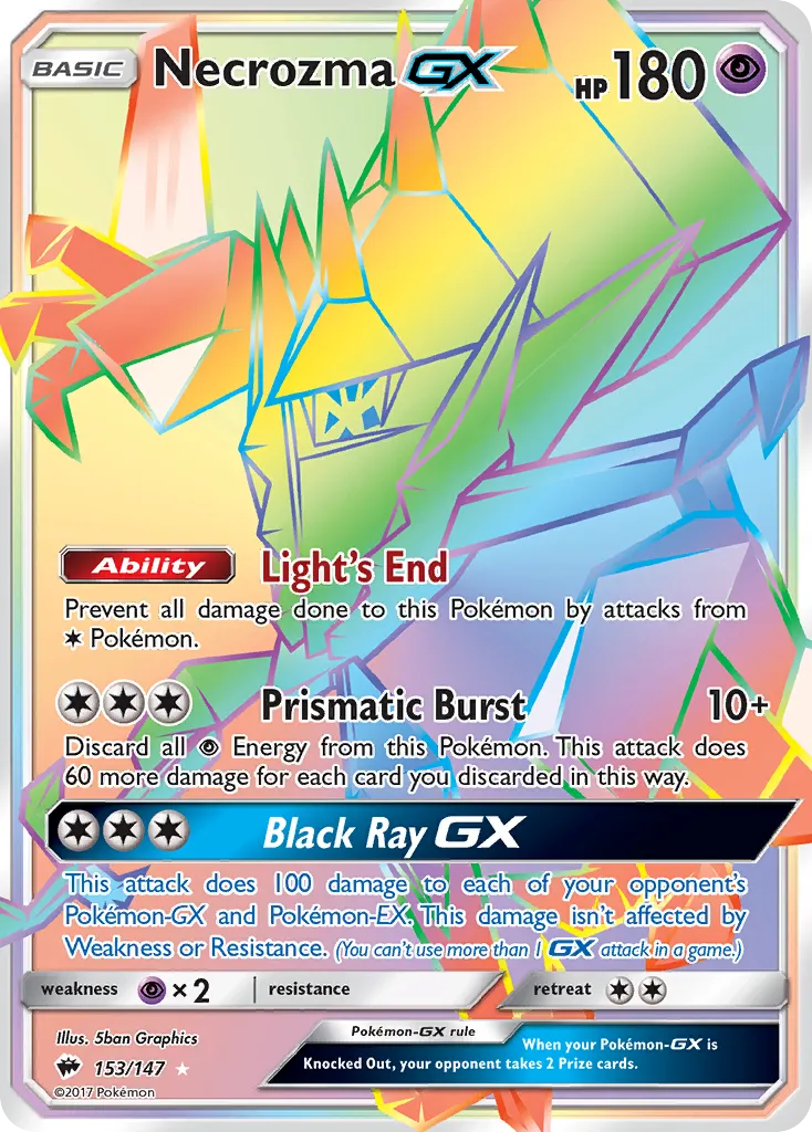 2017 Burning Shadows Necrozma-GX Rare Holo GX #063/147 Rare Holo GX card image