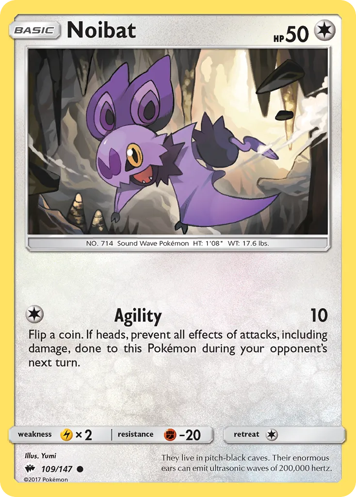 2017 Burning Shadows Noibat Common #109/147 Common card image