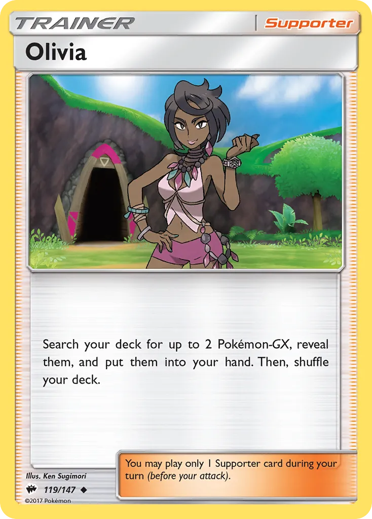 2017 Burning Shadows Olivia Uncommon #119/147 Uncommon card image