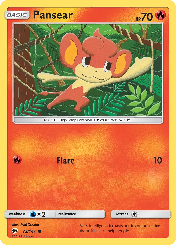 2017 Burning Shadows Pansear Common #022/147 Common card image
