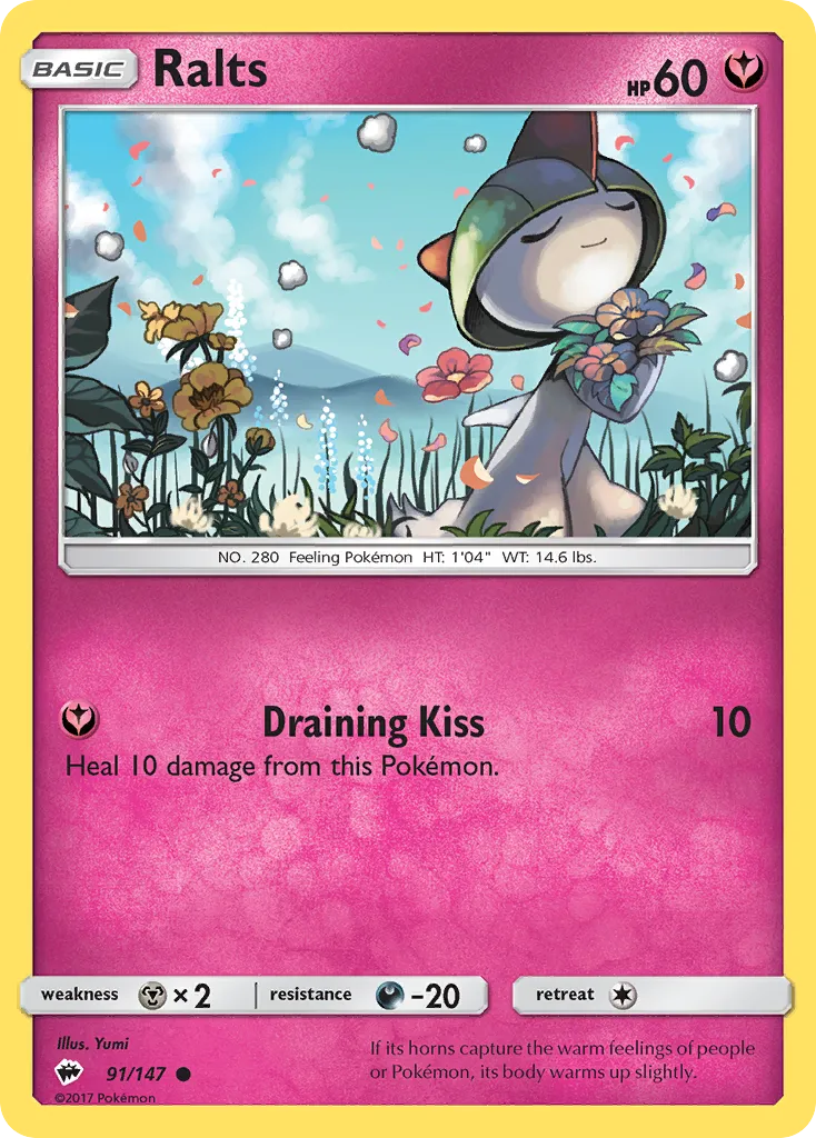 2017 Burning Shadows Ralts Common #091/147 Common card image