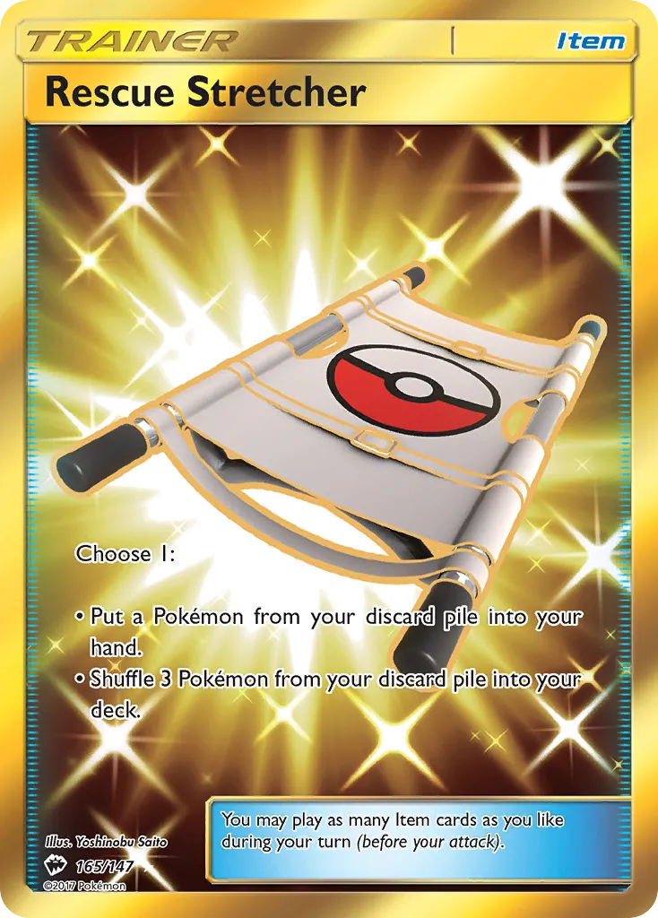 2017 Burning Shadows Rescue Stretcher #165/147 Rare Secret card image