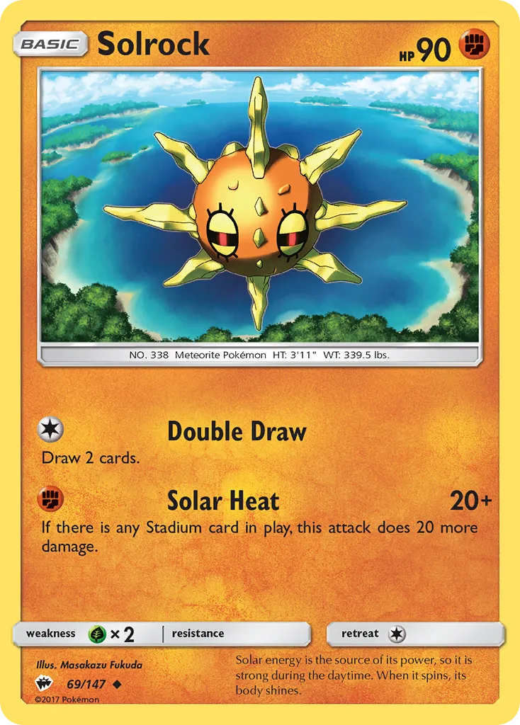 2017 Burning Shadows Solrock Uncommon #069/147 Uncommon card image
