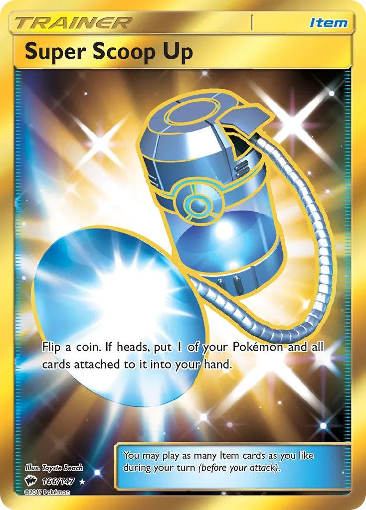 2017 Burning Shadows Super Scoop Up #166/147 Rare Secret card image