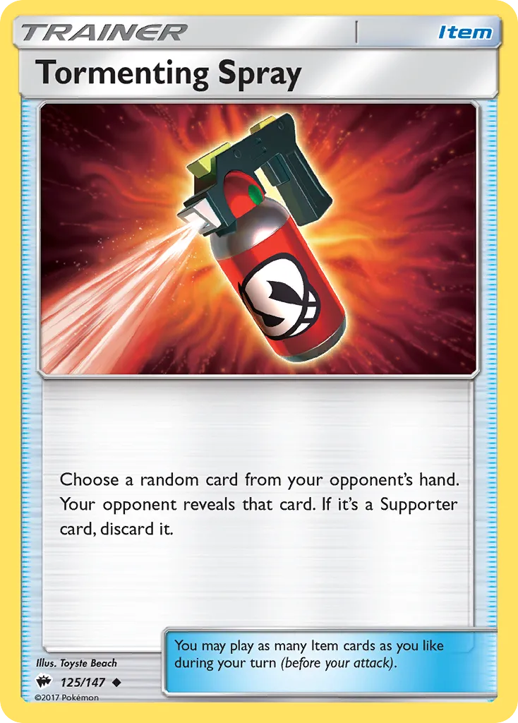 2017 Burning Shadows Tormenting Spray #125/147 Uncommon card image
