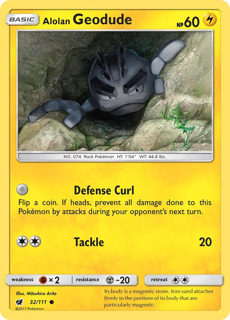 2017 Crimson Invasion Alolan Geodude #032/111 Common card image