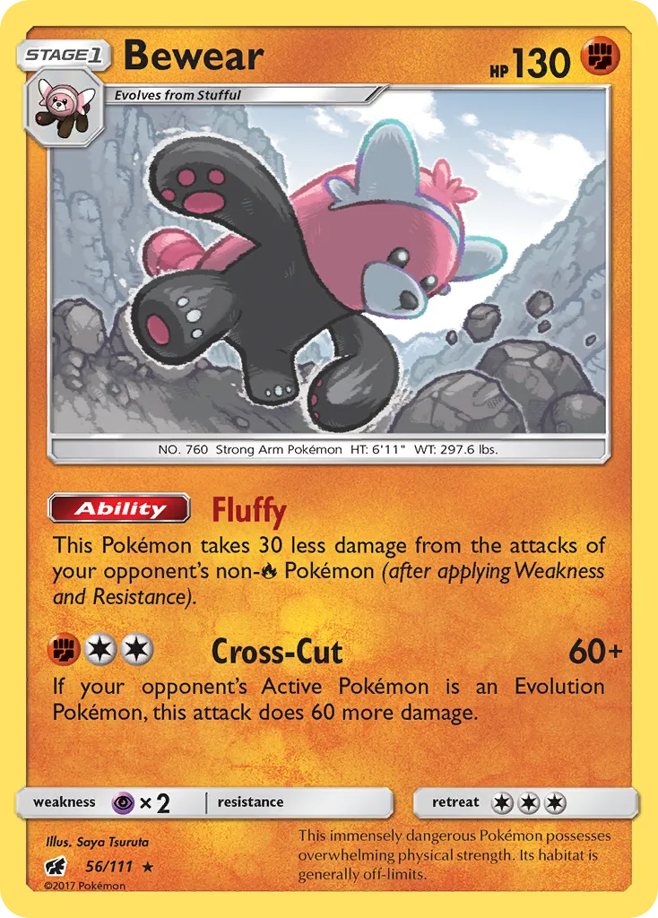 2017 Crimson Invasion Bewear #056/111 Rare Holo card image