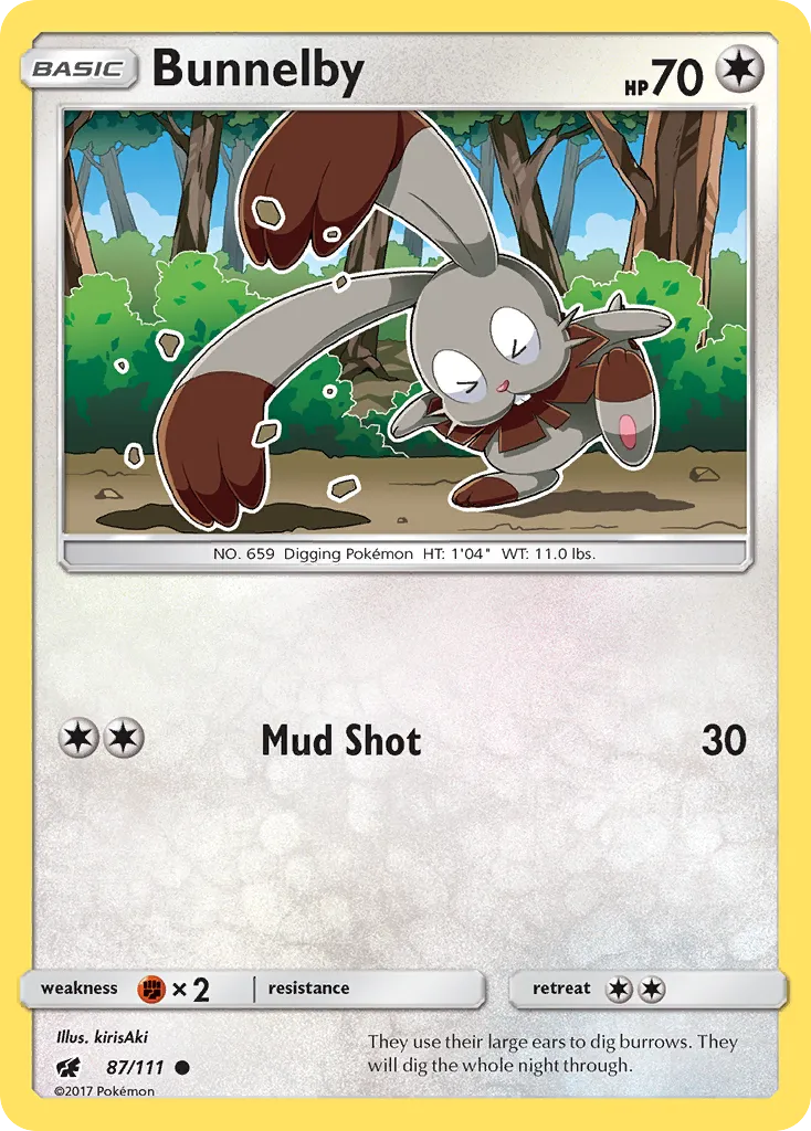 2017 Crimson Invasion Bunnelby Common #087/111 Common card image