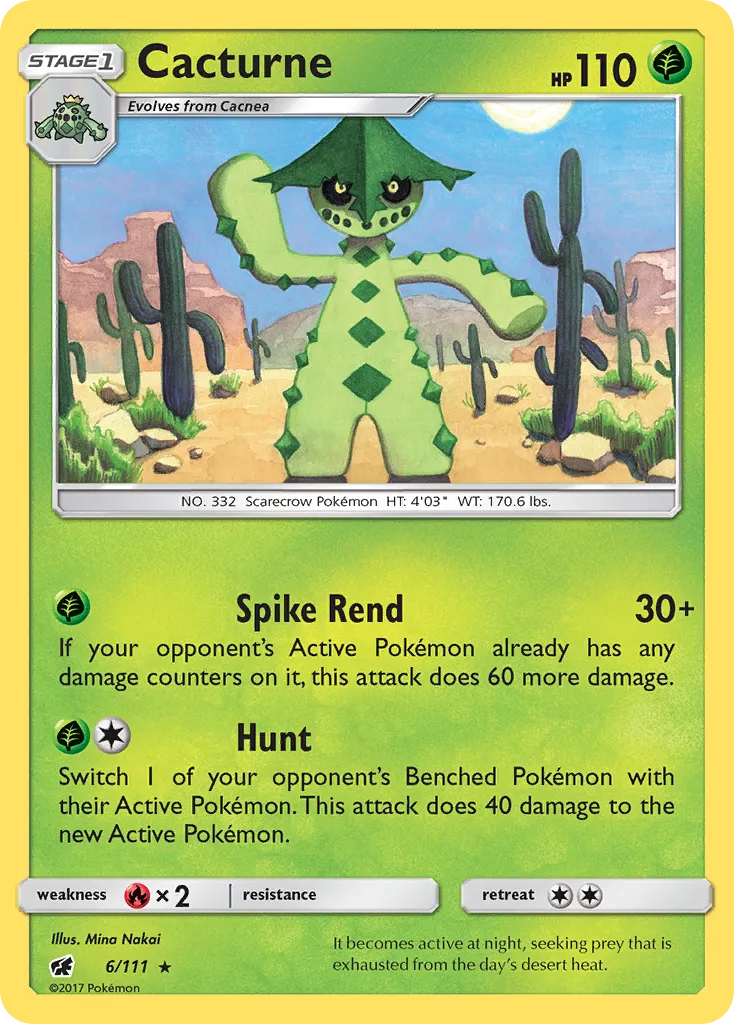 2017 Crimson Invasion Cacturne Rare #006/111 Rare card image