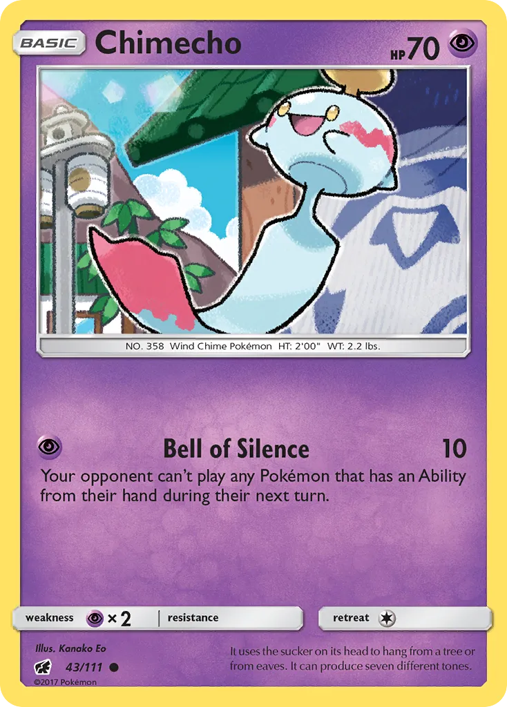 2017 Crimson Invasion Chimecho #043/111 Common card image
