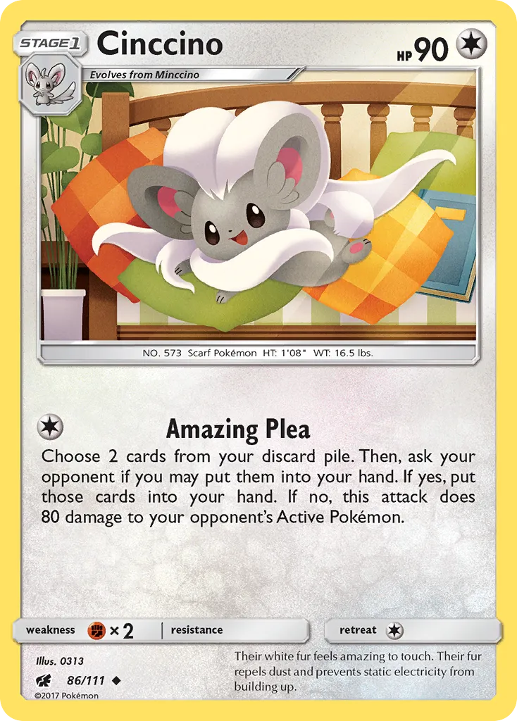 2017 Crimson Invasion Cinccino Uncommon #086/111 Uncommon card image