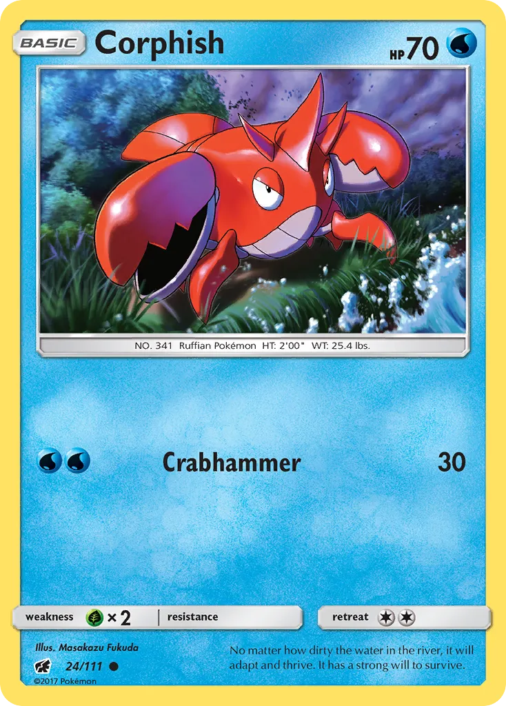 2017 Crimson Invasion Corphish Common #024/111 Common card image