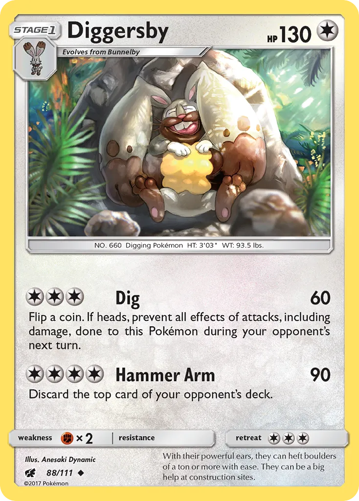 2017 Crimson Invasion Diggersby Uncommon #088/111 Uncommon card image