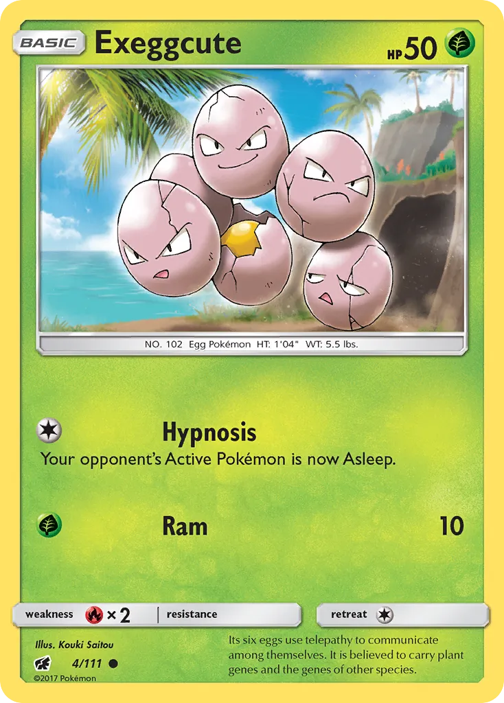 2017 Crimson Invasion Exeggcute Common #004/111 Common card image