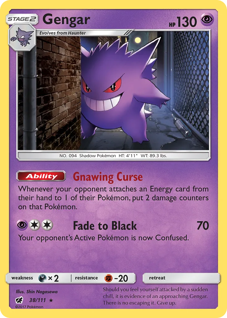 2017 Crimson Invasion Gengar #038/111 Rare Holo card image