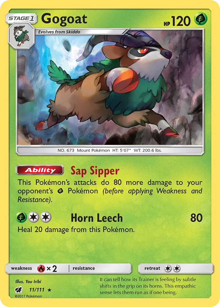 2017 Crimson Invasion Gogoat Rare Holo #011/111 Rare Holo card image