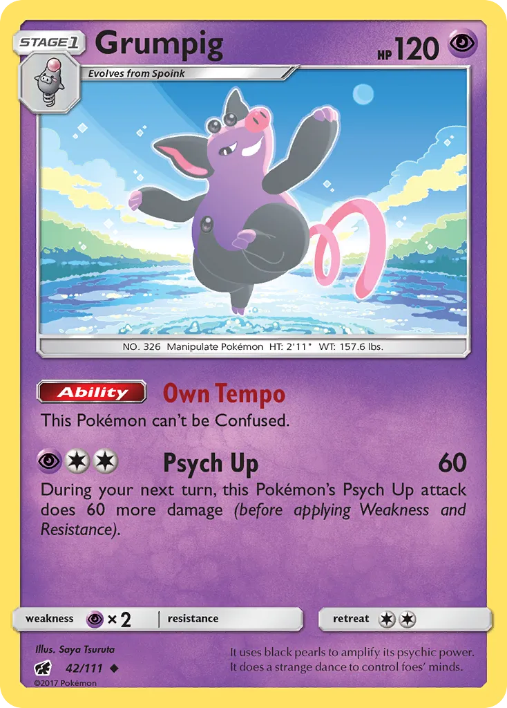 2017 Crimson Invasion Grumpig #042/111 Uncommon card image