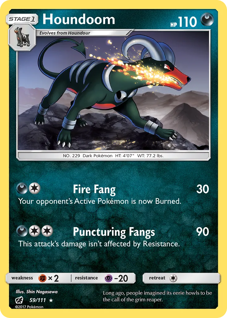 2017 Crimson Invasion Houndoom #059/111 Rare card image