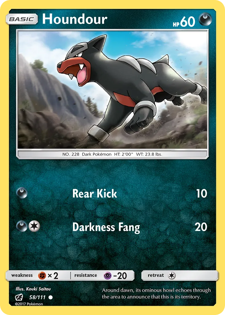 2017 Crimson Invasion Houndour Common #058/111 Common card image