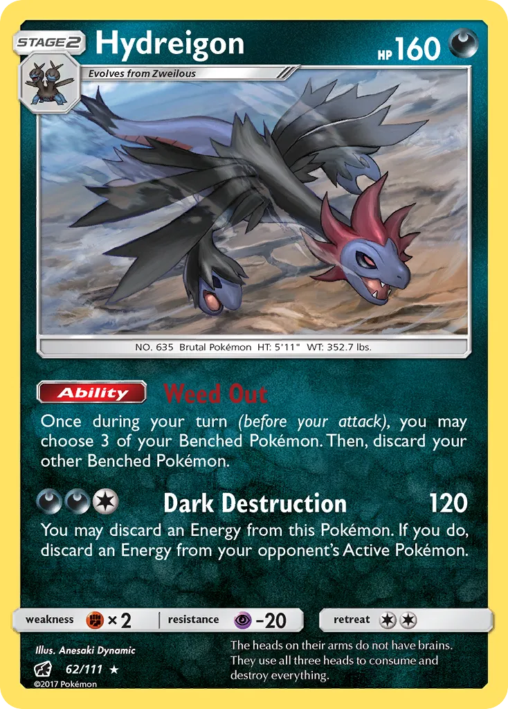 2017 Crimson Invasion Hydreigon #062/111 Rare card image