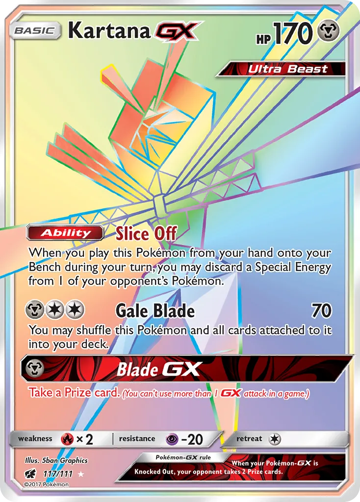 2017 Crimson Invasion Kartana-GX #070/111 Rare Holo GX card image