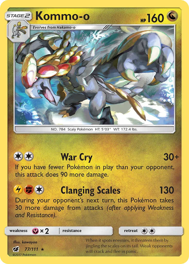2017 Crimson Invasion Kommo-o #077/111 Rare card image