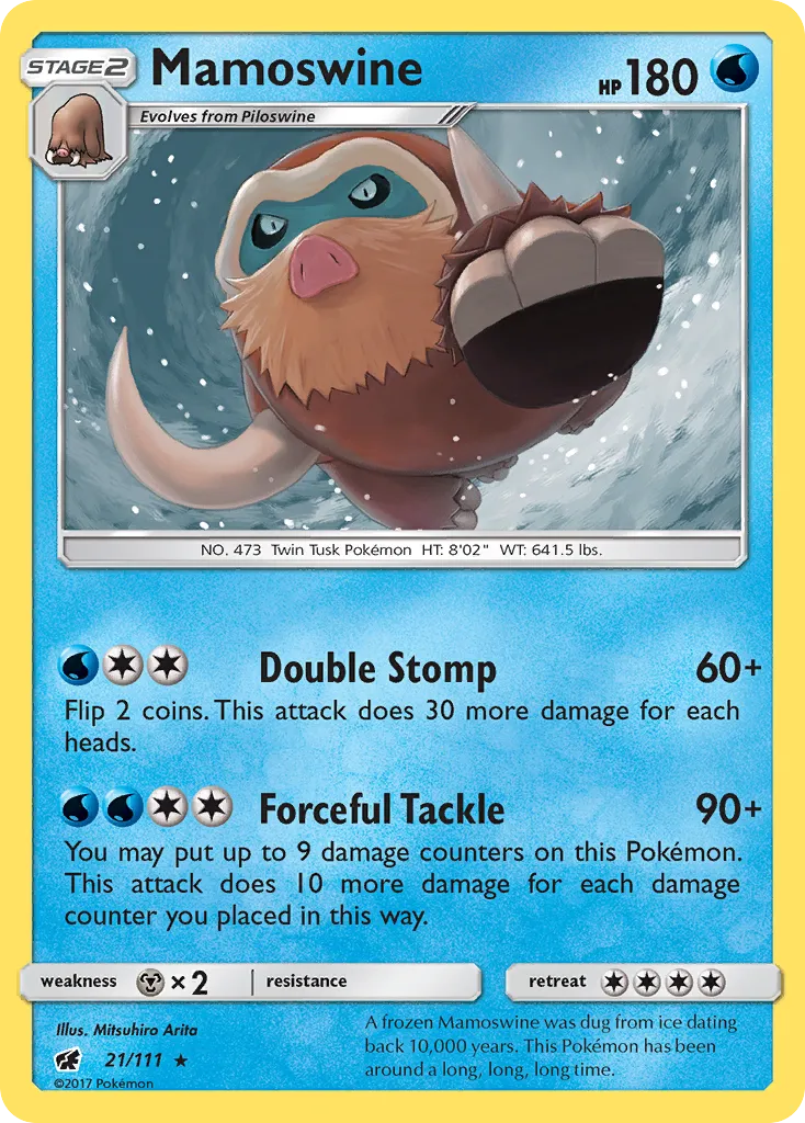 2017 Crimson Invasion Mamoswine Rare #021/111 Rare card image