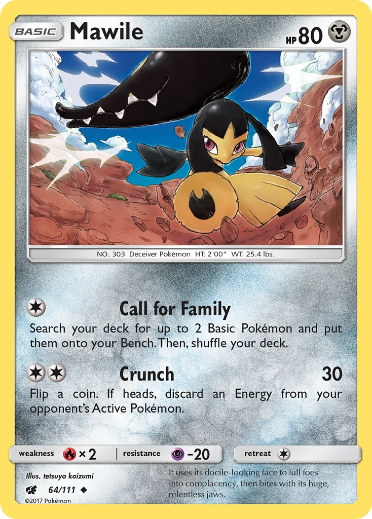 2017 Crimson Invasion Mawile #064/111 Uncommon card image