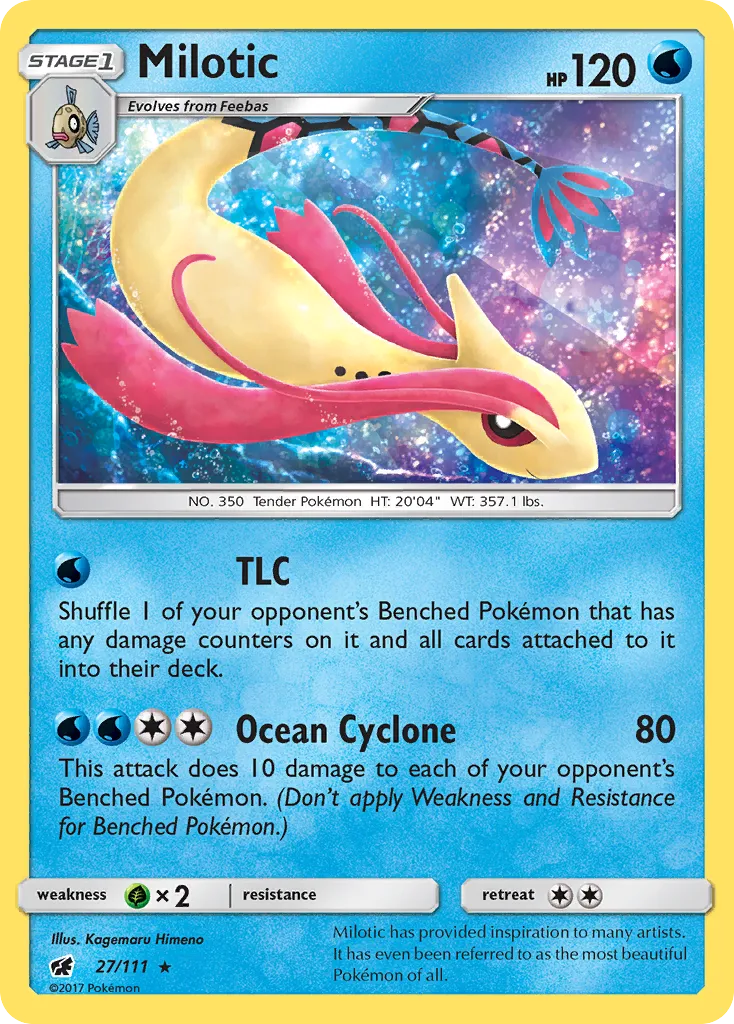 2017 Crimson Invasion Milotic #027/111 Rare Holo card image