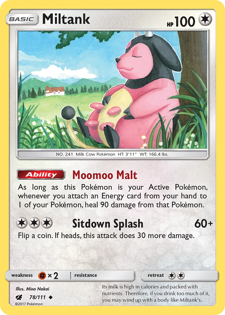 2017 Crimson Invasion Miltank #078/111 Uncommon card image