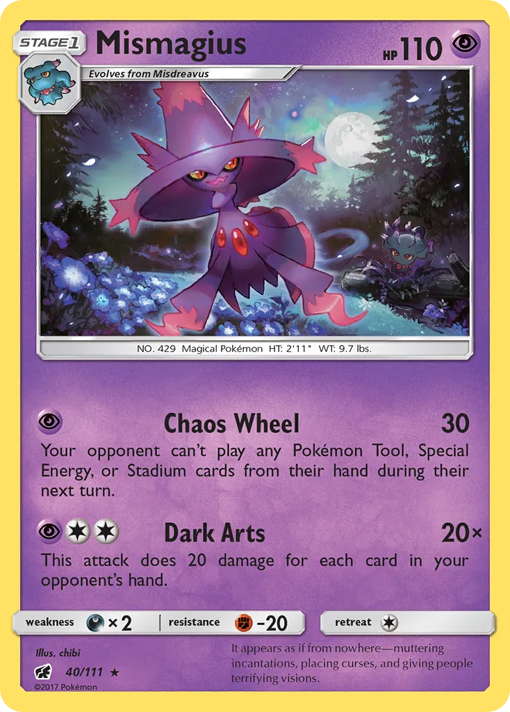 2017 Crimson Invasion Mismagius #040/111 Rare card image