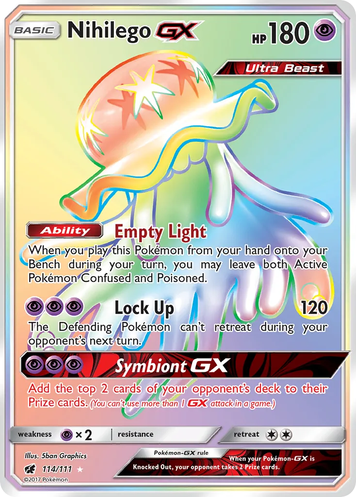 2017 Crimson Invasion Nihilego-GX #103/111 Rare Ultra card image