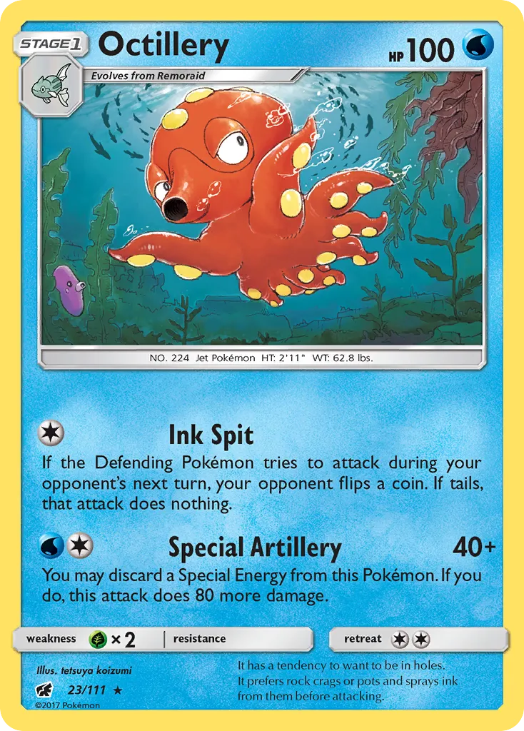 2017 Crimson Invasion Octillery Rare #023/111 Rare card image