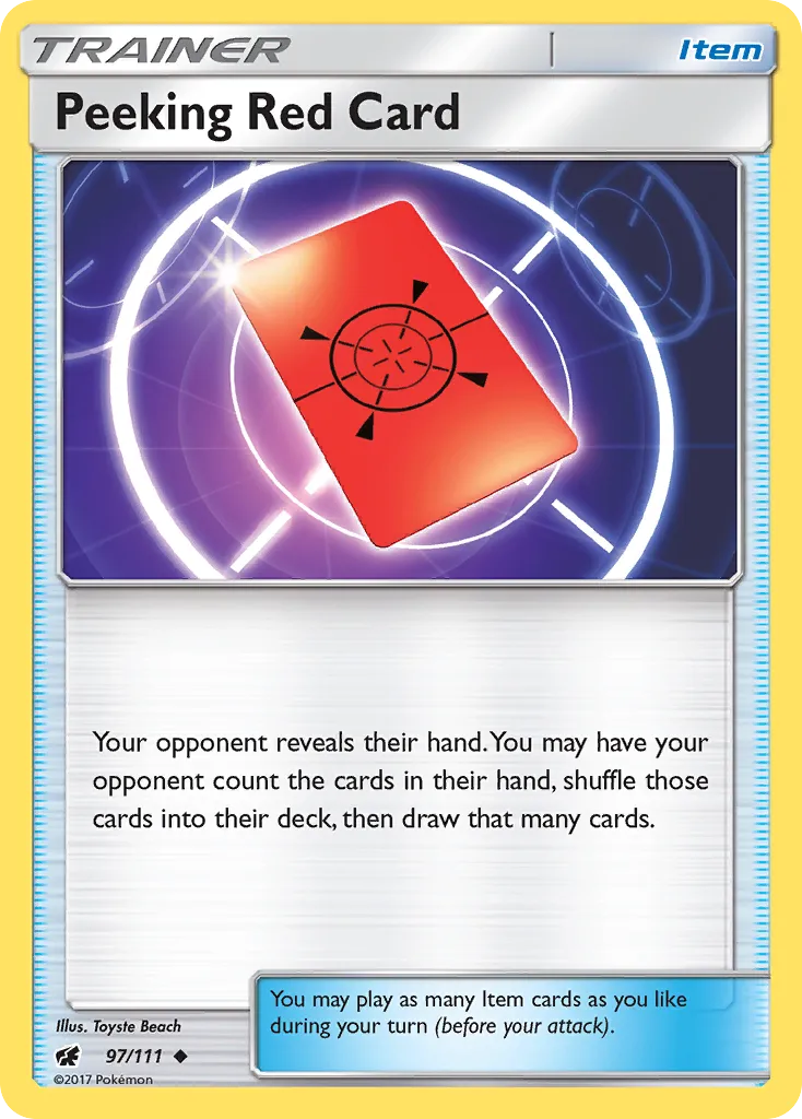 2017 Crimson Invasion Peeking Red Card #097/111 Uncommon card image