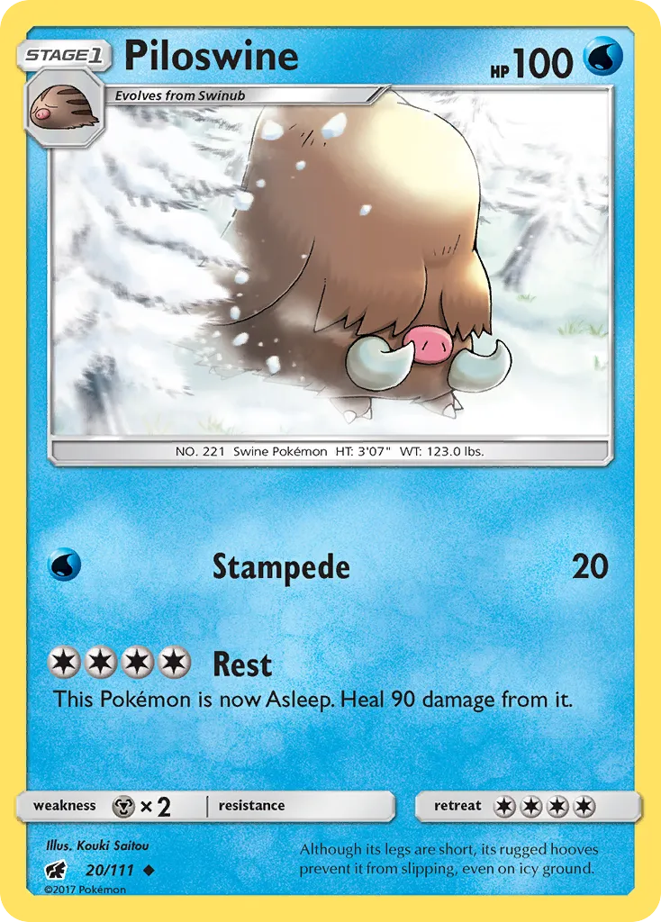2017 Crimson Invasion Piloswine Uncommon #020/111 Uncommon card image